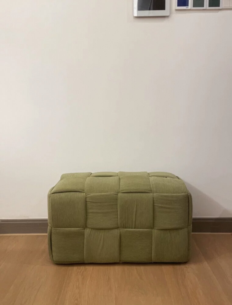 สตูลผ้าลูกฟูก MY DOLLS HOUSE COZY CUBE 70 ซม. สีเขียวใบชา